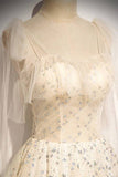 Sparkle Champagne Long Formal Dress with Tie HZ0307
