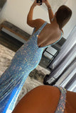Light Blue Sequin Mermaid Long Formal HZ0307