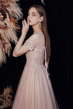 Off the Shoulder Blush Tulle Long Party HZ0307