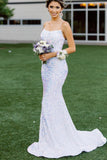 White Sequins Mermaid Long Prom HZ0307