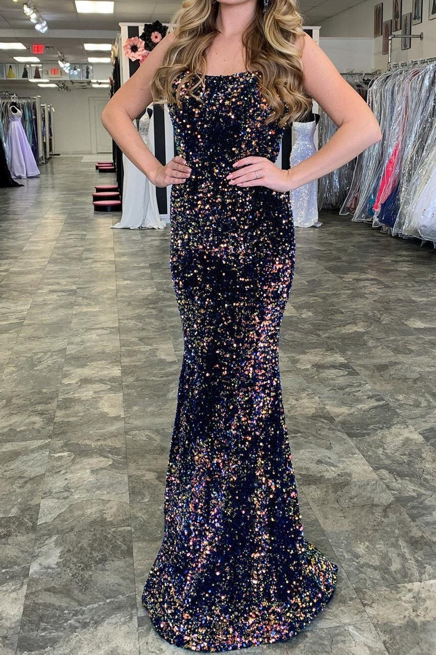 White Sequins Mermaid Long Prom HZ0307
