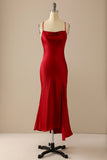 Sexy Spaghetti Straps Red Slip HZ0307