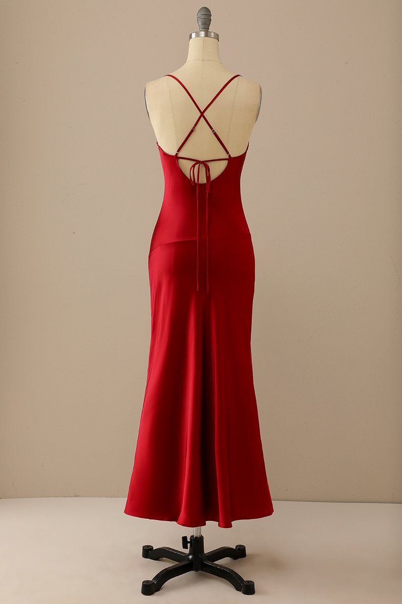 Sexy Spaghetti Straps Red Slip HZ0307