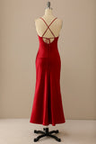 Sexy Spaghetti Straps Red Slip HZ0307
