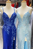Gorgeous Royal Blue Sequins Mermaid Long Formal HZ0307