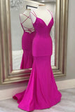 Mermaid Hot Pink Beaded Long Prom HZ0307