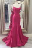 Spaghetti Straps Hot Pink Mermaid Long Formal HZ0307