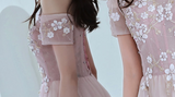 Off the Shoulder Pink Long Prom Dress with HZ0307