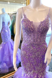 Gorgeous Lilac Appliques Mermamid Long Formal HZ0307