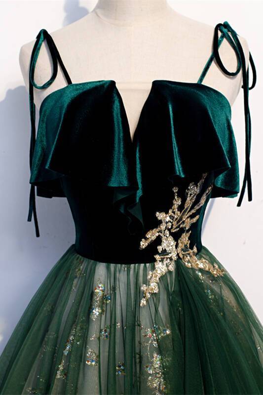 Fairy Green A-line Long Party HZ0307