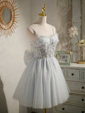 Princess Grey Beaded Short A-line Party HZ0307