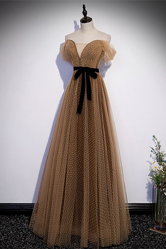Princess Off the Shoulder A-line Long Formal HZ0307