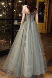 Off the Shoulder Grey Formal HZ0307