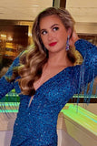 Burgundy Sequin Bodycon Homecoming Dresses With HZ0307