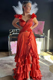 Sexy Cross Top Ruffles Prom Dresses With HZ0307
