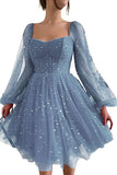 LTP1765, Starry Long Sleeves A-Line Homecoming HZ0307