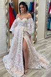 LTP1576,Sparkle Princess Lavender Bustier Puffy Sleeves Lace Long Prom HZ0307