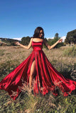 LTP0937,Hot Sexy Spaghetti Straps Red Prom Dresses with Split HZ0307