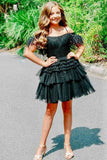 Baby Blue Tulle Off The Shoulder Multi Layers Homecoming HZ0307