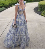 LTP1227,Special Floral Pattern Chiffon A-Line Prom Evening HZ0307