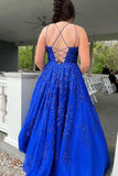 Spaghetti Straps A-Line Tulle Lace Prom HZ0307