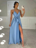 LTP1571,Cute sky blue long prom dresses,spaghetti straps evening formal HZ0307