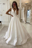 LTP1129,Ivory A-Line Wedding Gown,V-Neck Bridal Wedding HZ0307