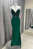 Straps Dark Green Appliques Mermaid Formal HZ0307