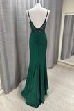 Straps Dark Green Appliques Mermaid Formal HZ0307