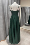 Straps Dark Green Cowl Neck A-line Formal HZ0307