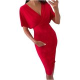 LTP1810,Red Homecoming Dress, V-Neck Short Sleeves Mini Prom HZ0307