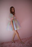 LTP1285,Cute Gradient Color Homecoming Dresses,Bubble Sleeves Hoco HZ0307
