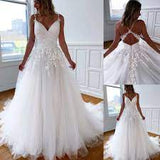 LTP1174,White Tulle Wedding Dresses,A-Line Lace Applique Wedding Bridal HZ0307