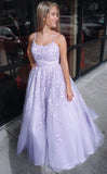 LTP0924,Purple lace long A line prom dress evening HZ0307