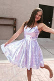 LTP1362,Short a-line sparkle winter formal dress short prom dress sequined homecoming HZ0307