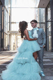 LTP1051,Glitter Hi-Low Lavender Tiered Tulle Prom HZ0307