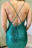 LTP1069,Green homecoming dresses sequin mini prom HZ0307