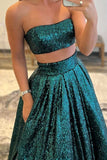 LTP1619,Sexy Two Pieces Sequin A-Line Prom Dresses,Sequin Evening Dresses,Sleeveless Prom Ball HZ0307
