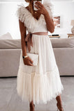 LTP1887,Cute White Dots A-Line Ruffles Homecoming HZ0307