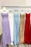 Lace Up Back Mermaid Appliques Long Evening Prom HZ0307