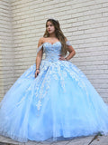 LTP1052,Off the Shoulder Ball Gown Long Prom Dress,Sweet 16 Dress,Sky Blue Evening HZ0307