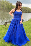 Spaghetti Straps A-Line Tulle Lace Prom HZ0307