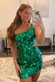 Asymmetrical Glass Mirror One Shoulder Homecoming HZ0307