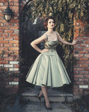 Pretty Vintage 1950S Celebrating Dress A-Line Satin Homecoming HZ0307