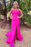 Hot Pink Ruffle Strapless Mermaid Party HZ0307