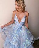 LTP0998,Princess blue evening prom dresses embroidery formal HZ0307