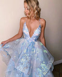 LTP0998,Princess blue evening prom dresses embroidery formal HZ0307