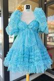 Princess Bubble Sleeves Ruffle Homecoming HZ0307