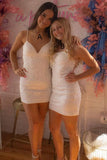 LTP1170,White Appliques Lace-Up Mini Homecoming HZ0307