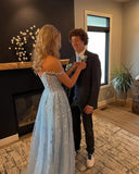 Off The Shoulder A-Line Appliques Beaded Long Prom HZ0307